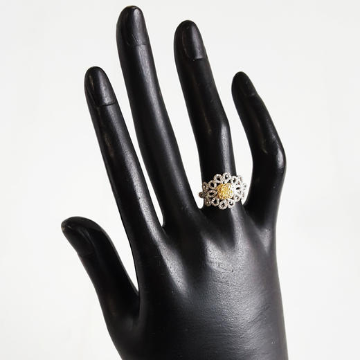【天然正品】AU750白金经典简约花朵造型0.20克拉钻石戒指12号（戒圈可改）200426NJS55 商品图8