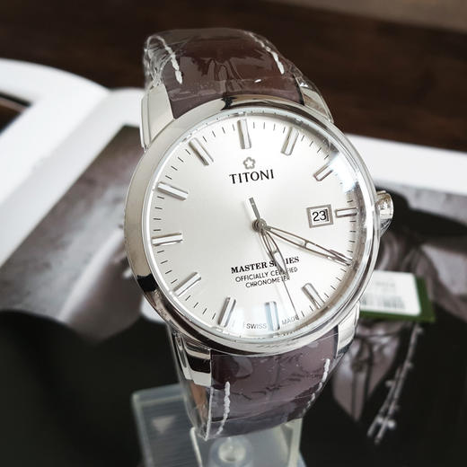 【全新】TITONI 梅花83188 S-ST-575自动机械机芯日期显示41MM（男款）Master Series大师系列精钢170426NJ41 商品图3