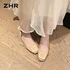 ZHR则则红色绒面浅口单鞋2026新款简约纯色透气舒适平底百搭女鞋 商品缩略图3