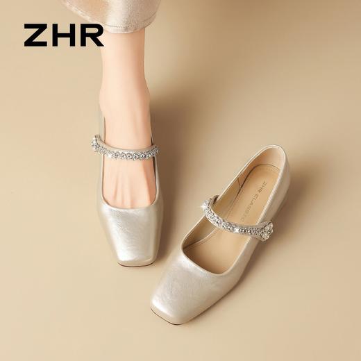 ZHR则则时尚气质玛丽珍鞋方头女鞋2026新款百搭轻便粗跟浅口单鞋 商品图9