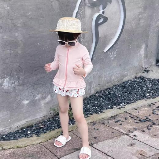 【高弹速干❗安全平角防走光】新品长袖防晒泳衣女孩女童可爱新款速干小童连体游泳儿童公主泳装 商品图3