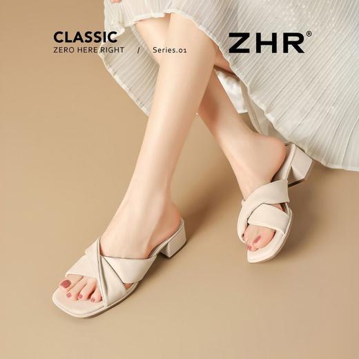 ZHR则则法式优雅浪漫拖鞋女女2026夏季新款简约舒适透气百搭凉鞋 商品图4