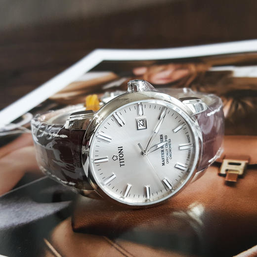 【全新】TITONI 梅花83188 S-ST-575自动机械机芯日期显示41MM（男款）Master Series大师系列精钢170426NJ41 商品图5
