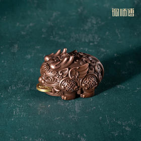 铜师傅《吉祥貔貅》招财解压铜手把件紫铜摆件 桌面吉祥物装饰品