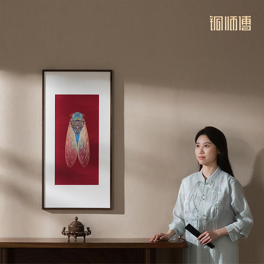 铜师傅 手工錾刻《一鸣惊人》客厅玄关画沙发背景墙装饰画挂画 商品图4