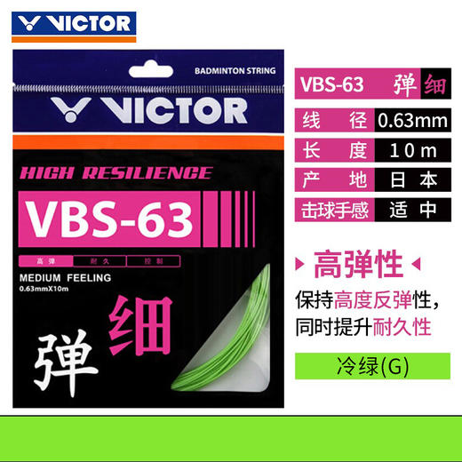 【618活动进行中】VICTOR威克多高弹羽拍线VBS-63球线VBS63羽毛球线 商品图6