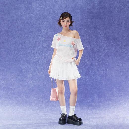夏季斜肩条纹抽绳罩衫-纪念日百货门店同款171445143 商品图3