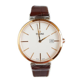 【全新】TITONI 梅花82718 SRG-ST-606自动机械机芯日期显示39MM（男款）纤薄系列精钢/镀金160426NJ47