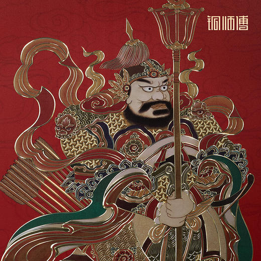 铜师傅 手工錾刻《门神纳福（一对）》客厅玄关画沙发背景墙挂画 商品图4