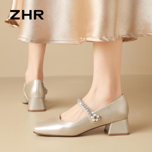 ZHR则则时尚气质玛丽珍鞋方头女鞋2026新款百搭轻便粗跟浅口单鞋 商品图7