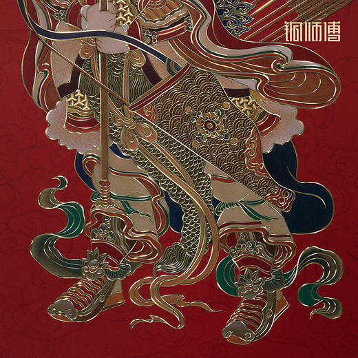 铜师傅 手工錾刻《门神纳福（一对）》客厅玄关画沙发背景墙挂画 商品图3
