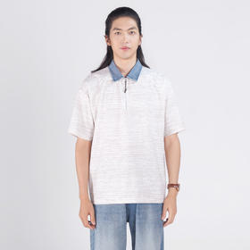 牛仔领半拉链POLO