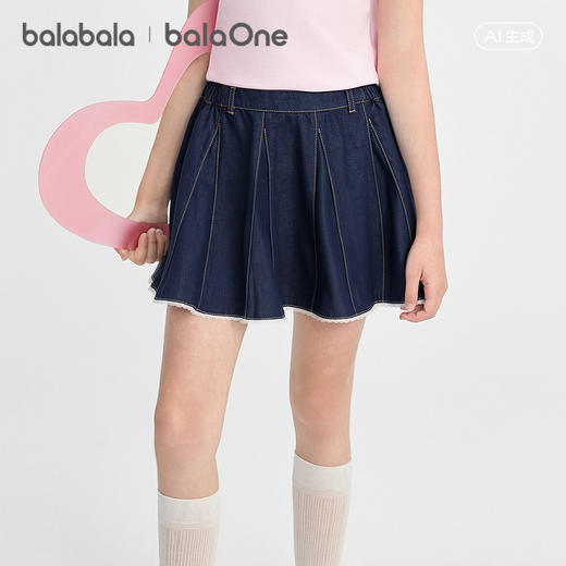 【balaOne】巴拉巴拉童装女童短裙儿童裙子2026夏新款牛仔裙甜美 商品图1