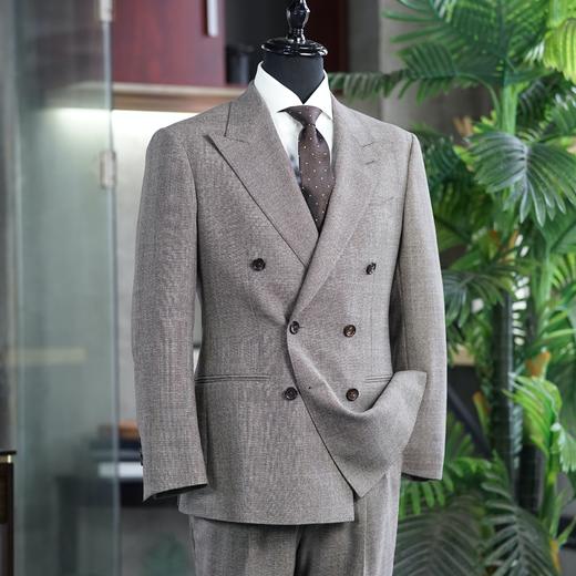 新款男士深咖双排扣亲王格 Dino Filarte意大利料轻奢套装 商品图1