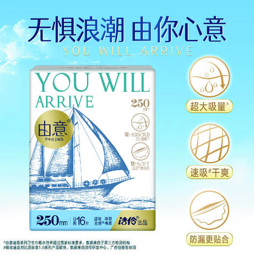由意16片250mm瞬干棉柔日用卫生巾 商品图0