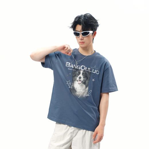 宽松休闲印花潮流小狗闪钻T恤-纪念日百货门店同款171647239 商品图0