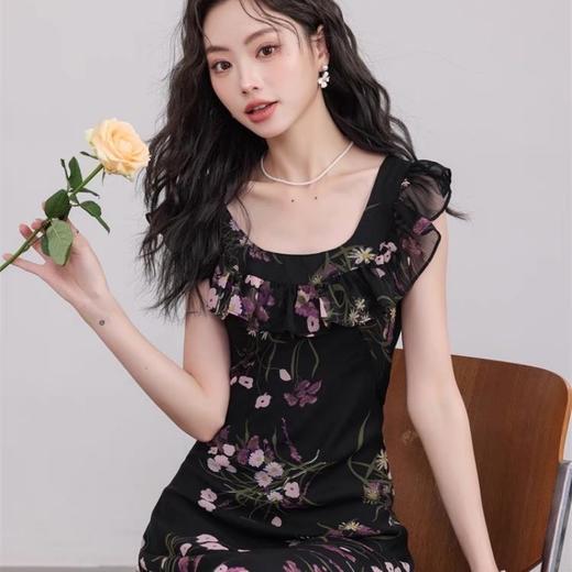 LPIUTY 正反两穿秀款印花花卉连衣裙 L0129010 细腻纹路自带高级滤镜 无袖设计+定制荷叶边领型 遮肉显瘦 贴合腰臀曲线；【下单3-7天发货！周日、节假日顺延】 商品图14