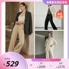 PALUOPO/PL重磅冠乐绉桑蚕丝系带直筒裤百搭透气显瘦休闲裤ES251201Z 商品缩略图0
