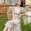 LPIUTY 梦幻晕染印花仙女裙 L018269 天鹅颈方领 巧妙修饰颈部线条 收腰A字版型 契合人体曲线 立体打褶工艺 灵动层次感【下单3-7天发货！周日、节假日顺延】 商品缩略图14