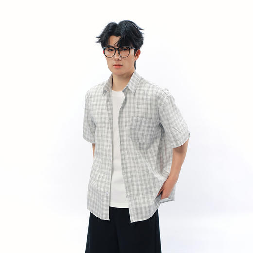 日常通勤经典格子短袖衬衫-纪念日百货门店同款171605400 商品图0