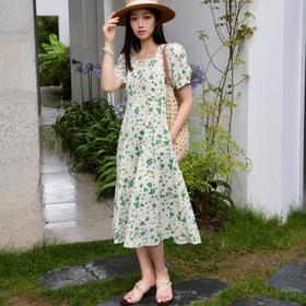 LPIUTY 绿野仙踪秀款印花连衣裙 L018109 仙女碎花裙 方领凸显天鹅颈 复古又减龄 垂坠感面料 高腰线+大A摆设计 自带氛围感【下单3-7天发货！周日、节假日顺延】