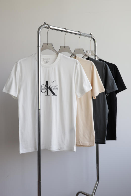 26 西K男士经典LOGO重叠 刺绣印花 短袖T恤 TX665 商品图4