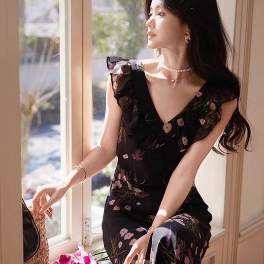 LPIUTY 正反两穿秀款印花花卉连衣裙 L0129010 细腻纹路自带高级滤镜 无袖设计+定制荷叶边领型 遮肉显瘦 贴合腰臀曲线；【下单3-7天发货！周日、节假日顺延】 商品图7