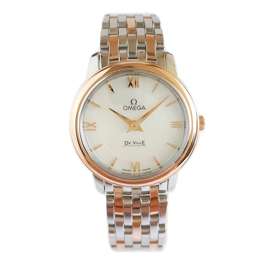 【95新】OMEGA 欧米茄424.20.27.60.05.002石英机芯27MM（女款）碟飞系列精钢/18K玫瑰金270426NJS28