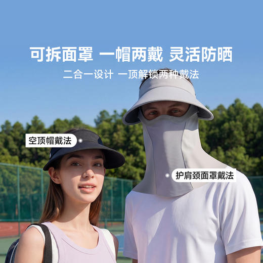 素湃Supield护颈一体防晒帽全脸防晒遮脸护颈可拆卸空顶帽夏医美 商品图3