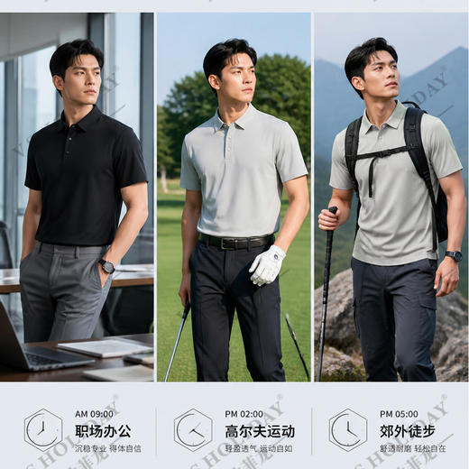 【爆冰玉米格】夏季男士薄款透气休闲时尚POLO衫/229 商品图1