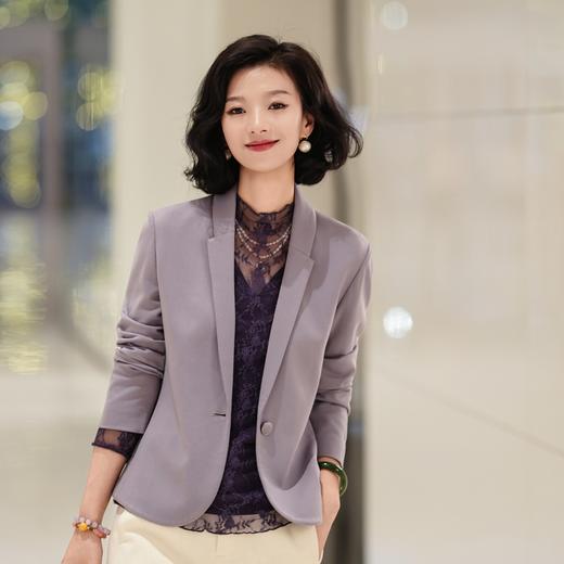 西子/星尘罗马气质时尚通勤百搭极简西装星尘紫女外套/WTTJ109 商品图3