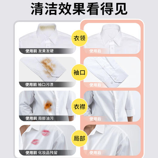 白倍极 衣物顽垢预洗剂 300ml*3瓶 速效分解污渍 双重表活 成分安全 洁净力加倍 商品图3