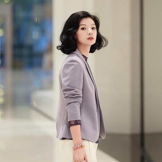 西子/星尘罗马气质时尚通勤百搭极简西装星尘紫女外套/WTTJ109 商品图2