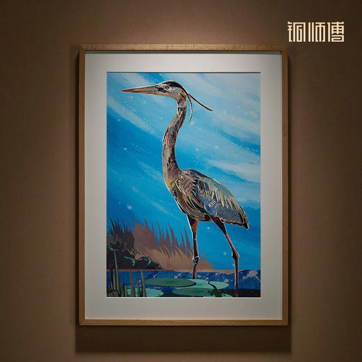 铜师傅 手工錾刻 铜雕画《蓝鹭之二》 商品图1