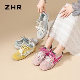 ZHR则则网面透气德训鞋女夏2026新款复古薄底休闲运动阿甘鞋