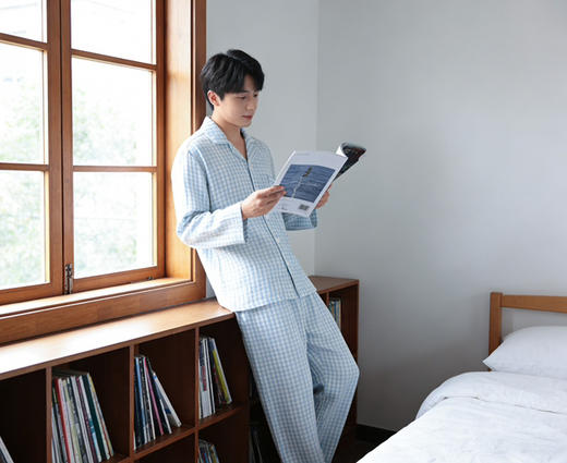 M*JI100%棉双层纱情侣糖果色家居服30137 商品图14