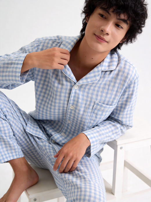 M*JI100%棉双层纱情侣糖果色家居服30137 商品图13