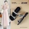 ZHR则则平底蝴蝶结拖鞋2026夏季新款气质百搭一字拖优雅外穿女鞋 商品缩略图0