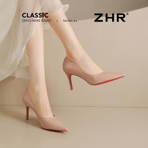 ZHR则则【跟高8CM】气质红底高跟鞋2026新款尖头浅口细跟鞋职业鞋 商品图3