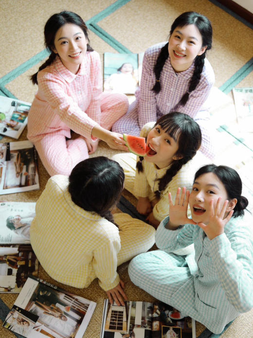 M*JI100%棉双层纱情侣糖果色家居服30137 商品图2