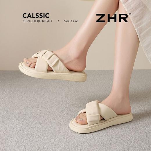 ZHR则则时尚平底拖鞋2026夏季新款气质百搭外穿凉拖法式简约女鞋 商品图3