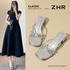 ZHR则则法式水钻方头粗跟一字拖鞋外穿2026夏季新款百搭女鞋高跟 商品缩略图1