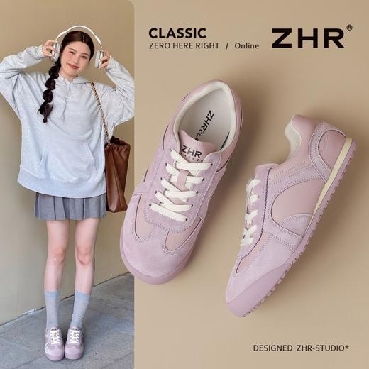 ZHR则则紫色德训鞋女2026春季新款透气平底阿甘鞋复古休闲鞋 商品图6