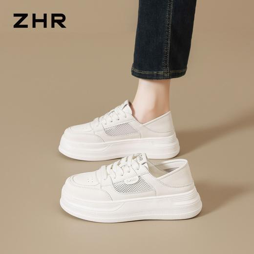 ZHR网面透气两穿厚底小白鞋夏季新款超轻休闲鞋时尚百搭运动鞋女 商品图8