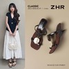 ZHR坡跟方头凉鞋凉拖鞋女夏季新款舒适透气人字拖小个子增高拖鞋 商品缩略图1