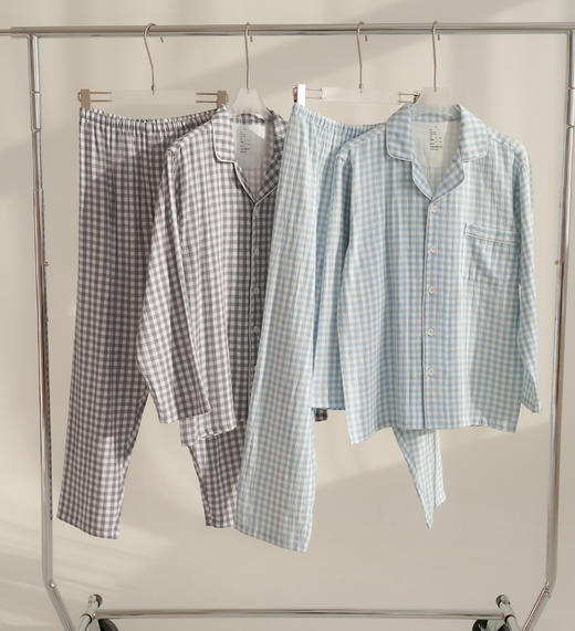 M*JI100%棉双层纱情侣糖果色家居服30137 商品图6