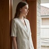 PALUOPO/PL19姆米弹力冠乐绉桑蚕丝V领重工提花简约百搭外套ES250072Z 商品缩略图6