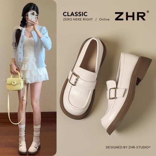 ZHR厚底英伦乐福鞋女鞋2026春季新款软底复古一脚蹬百搭通勤单鞋 商品图0
