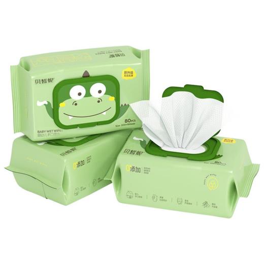 Bessni贝皙妮·恐龙80片婴儿手口湿巾 商品图0