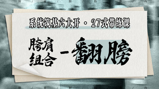【胯肩组合-翻膀】系统六大开27式版带练课（陆师亲授） 商品图0